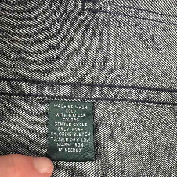 Ralph Lauren Cotton Denim Washed Worn Look Loop Button Chore Coat Size 1X - Picture 7 of 11